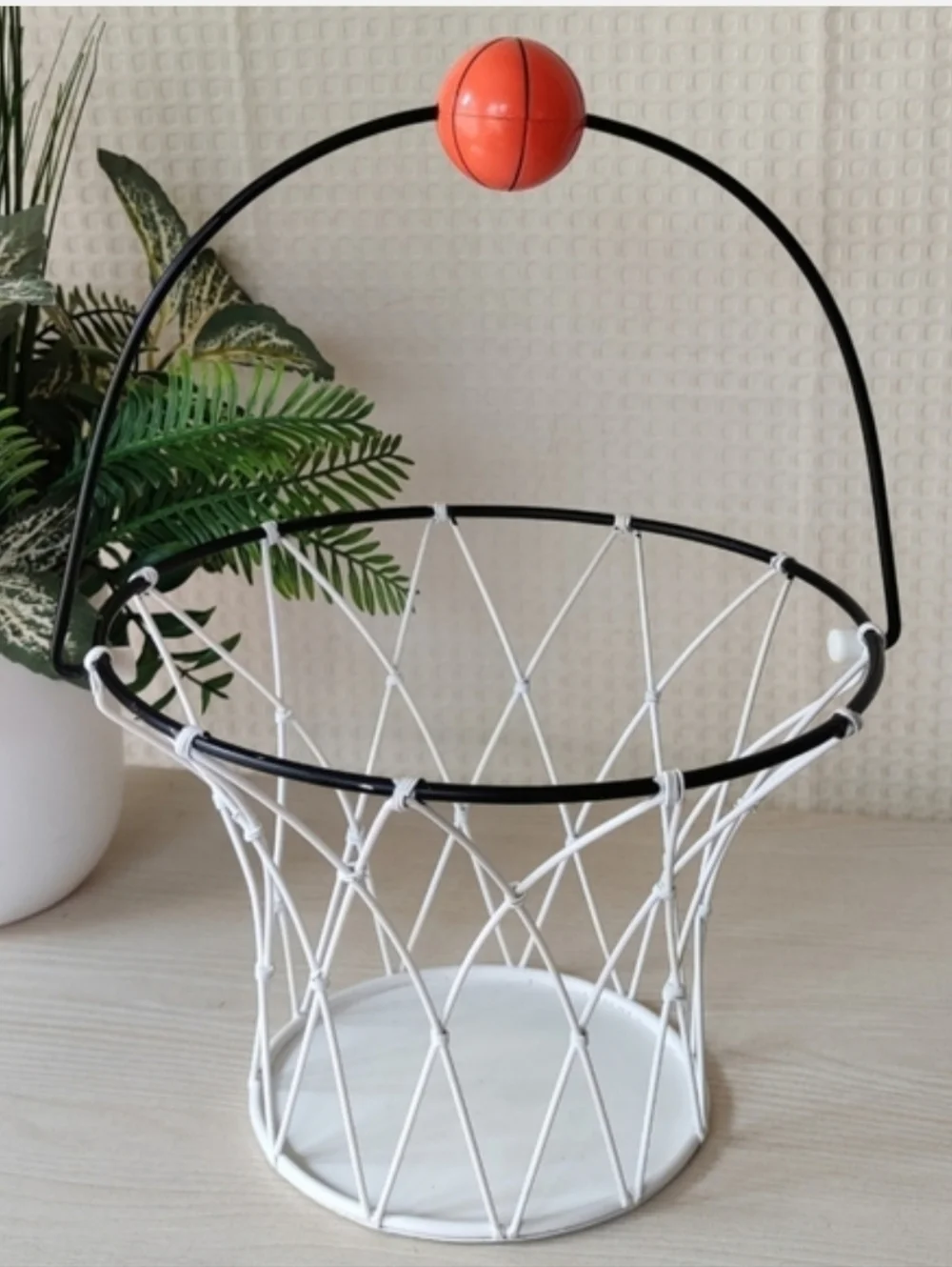Metal Basketball Hoop Basket/ Container